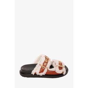 Marni Brown Shearling Sheepskin Sandals Size 36
